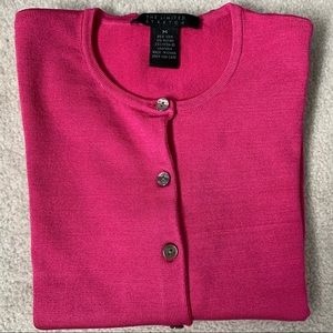 The Limited Hot Pink Silk Cardigan Sz M